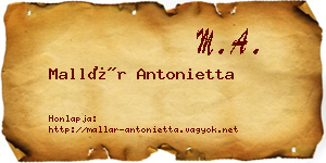 Mallár Antonietta névjegykártya